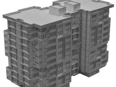 Residential Building 3D model 10