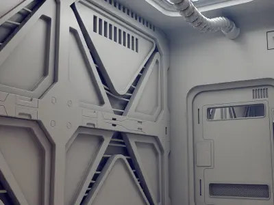 scifi shatle room 3D model