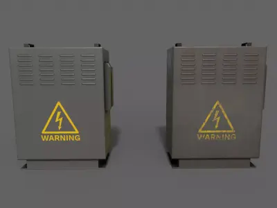 PBR Electric Box Black V3 Low-poly 3D model