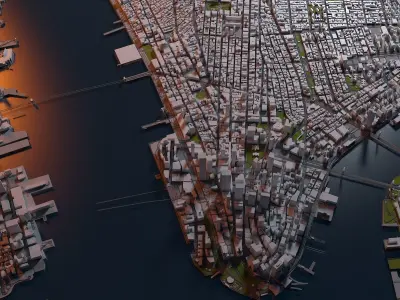New York City Map Manhattan 3D model