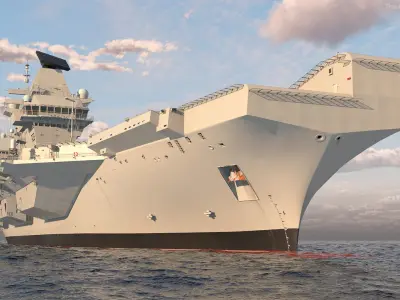  HMS Queen Elizabeth with Military Equipment 