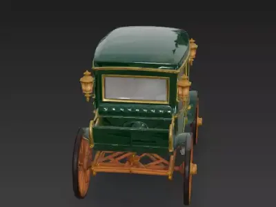 Emerald Estate Carriage 3D Model Low-poly 3D model