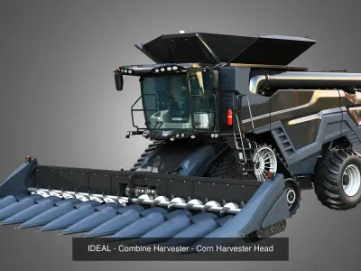 IDEAL - S96 - Combine Harvesters - Corn Harvester Head 2 in 1 3D Model Pack