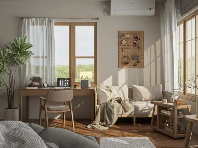 Luxe Serene Work and Rest Studio Sketchup 3D Model  3D model