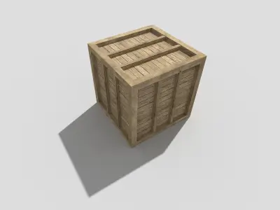 low poly wooden crate Low-poly 3D model