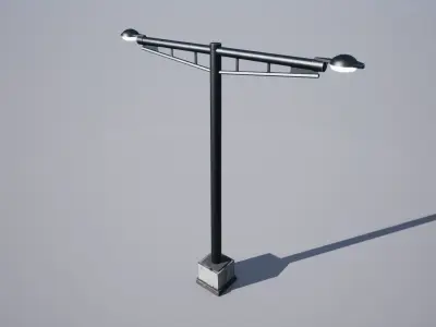 Street Lamp Low-poly 3D model 29