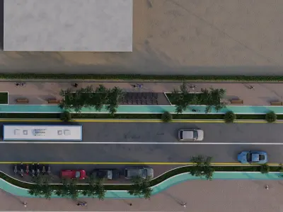 High Quality Road Junction Detailed and Editable 3D model