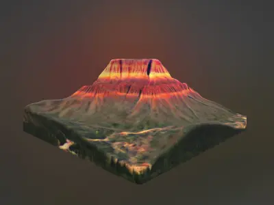 Arizona Mesa Mountain 3D print model