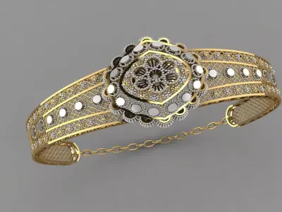 Women Bracelet Indian style madrassi 3D print model 3D print model