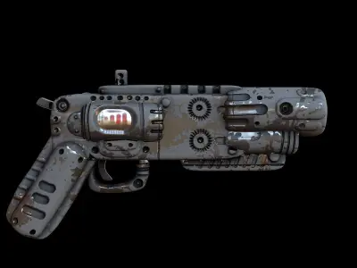 Gun scifi 3d model scifi Low-poly Low-poly 3D model Low-poly 3D model