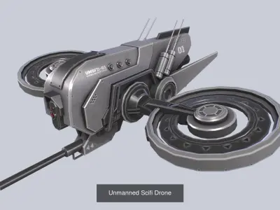 Unmanned Scifi Drone collection 3D Model Pack