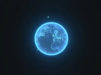 Animated Hologram Planet Earth Sci-Fi 3D Model 4k Textures Low-poly 3D model