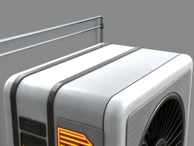 Sci-Fi Cyberpunk Air Conditioner Low-poly 3D model