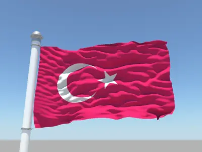 Turkey flag 3D model
