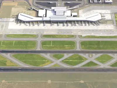 Hyderabad -  Rajiv Gandhi Airport - HYD Low-poly 3D model