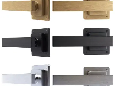 Ander Metallic Door Handles Low-poly 3D model