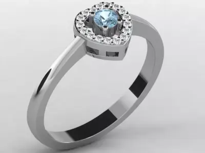 Diamond Ring For Women 3d Print Model 3D print model 30