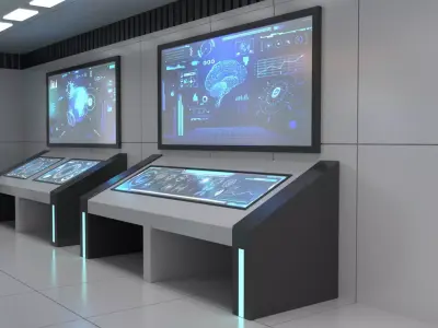 Sci Fi Futuristic Control Room Low-poly 3D model