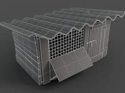 Wooden Cage Low-poly 3D model