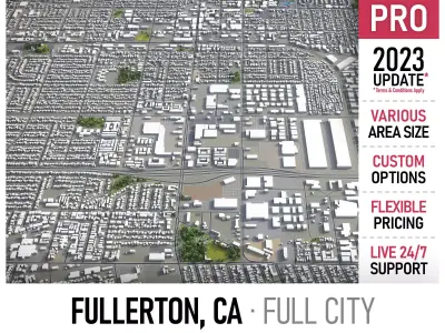 Fullerton  Low-poly 3D model