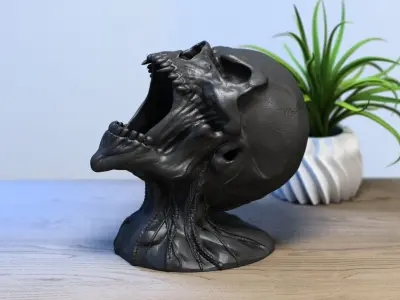 Robot Skull pen holder Cyborg pen holder 3D print model