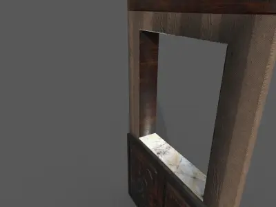 Old Paper Windows Low-poly 3D model