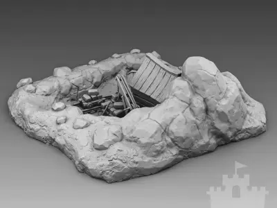 Cartoon stone quarry 3D print model