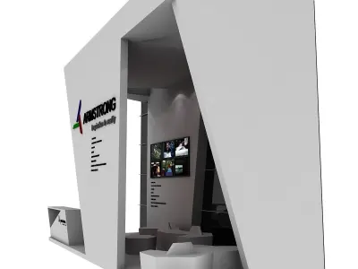 Armstrong Exhibition Booth Low-poly 3D model