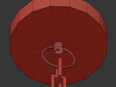 BRASS 5 six light chandelier with and globes 3D model