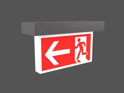 Exit Sign v1 010 Low-poly 3D model
