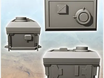 Futuristic spacecraft garage with removable door 12 - Future Sci 3D print model