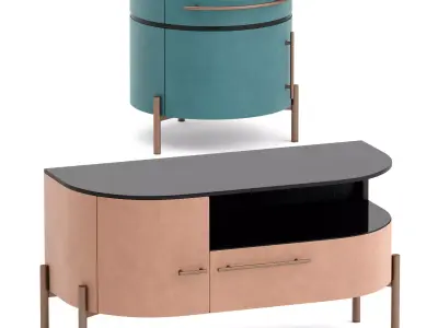 Baxter Plisse small tables 3D model