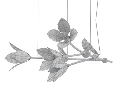 LAVRA A gold and flower pendant light 3D model