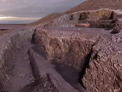 Remote Quarry Multipurpose 3D Terrain Model 3D model