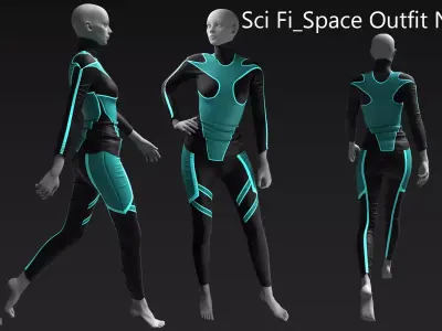  Sci Fi Space Outfit N1 23  Marvelous Designer  ZPRJ FBX OBJ MTL 3D model