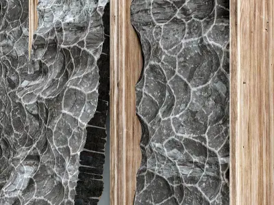 Slab stone rock frame 3D model