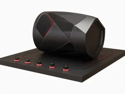 Sci-Fi Futristic Speakers  Low-poly 3D model