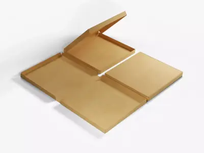 8-inch Pizza Boxes Kraft Paper Mockup 3D Model Pack