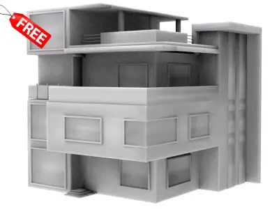 FREE model single-family house - low-poly Free 3D model