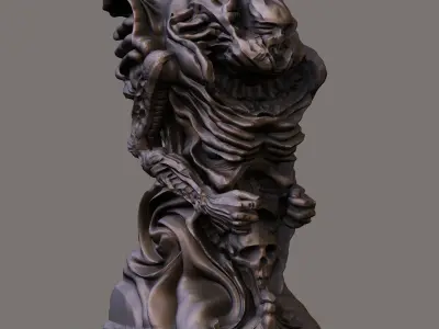 Biomechanic chess set collection 3D Model Pack