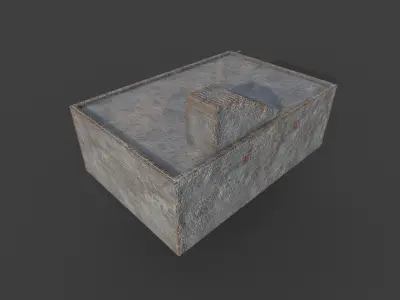 Concrete House 2 Low-poly 3D model