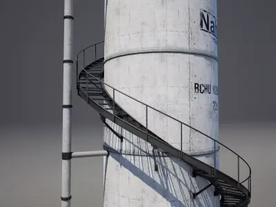 Industrial Storage Silo Tank 3D model