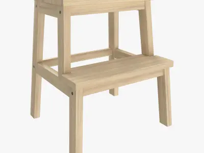 Ikea BEKVAM Step stool black white wooden by Nike Karlsson 3D model
