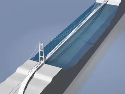 Strait of Messina bridge 3D model