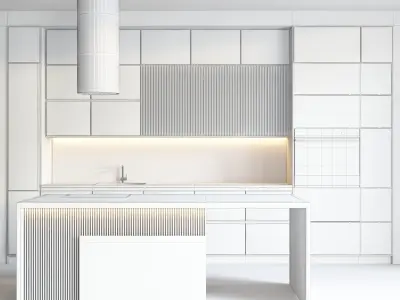 KITCHEN 1 modern design with marble counter tops 3D model