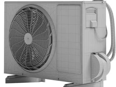 Outdoor unit of LG air conditioner Low-poly 3D model