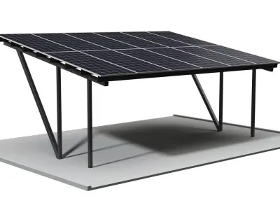 Carport solar panel stand 3D model