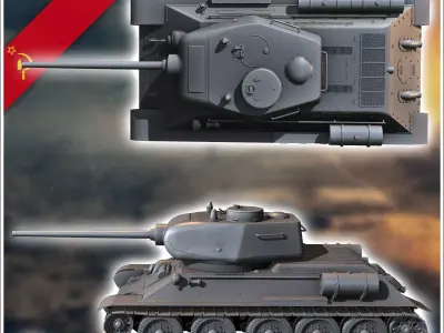 T-34-85 M1943 - Soviet army WW2 Second World East front Ostfront 3D print model