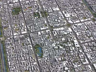 Xian - city Low-poly 3D model