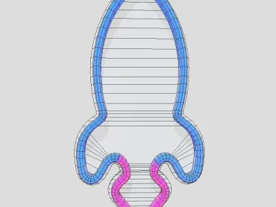 Neon Sign Rocket Low-poly 3D model